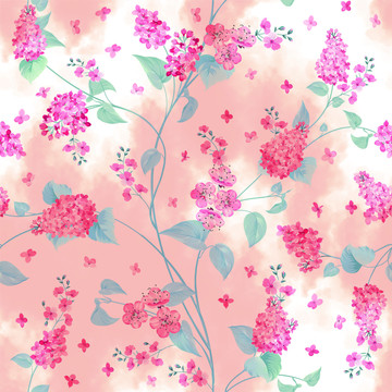 粉色花簇