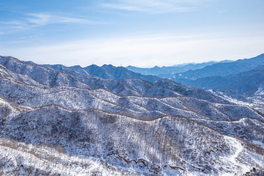 北京密云山里的雪景