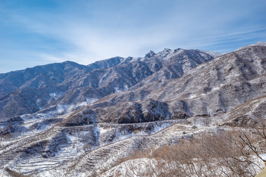 北京密云山里的雪景