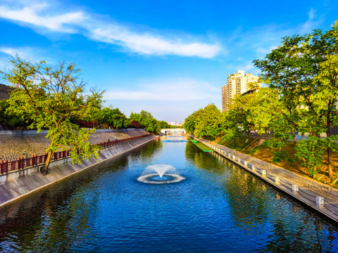 长安西安旅游护城河