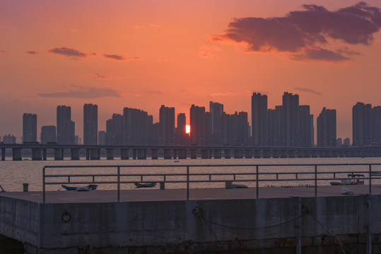 厦门海湾日落