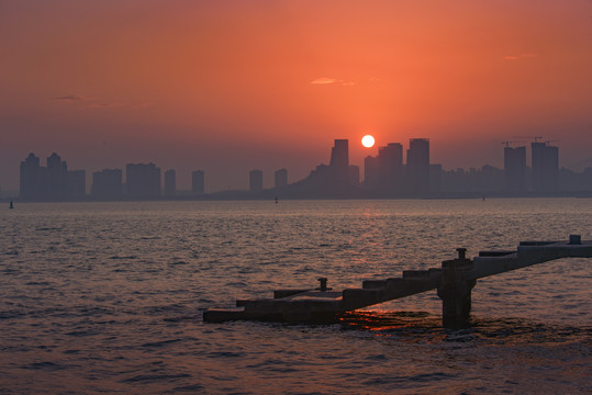 厦门海湾日落