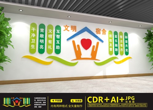 文明宿舍文化墻
