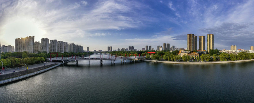 宽幅信阳城市风景大图