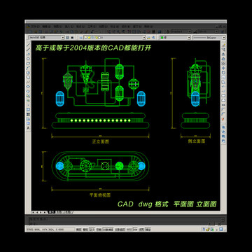 科幻世界装饰品CAD平面立面