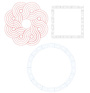 中國風傳統(tǒng)花紋邊框矢量圖
