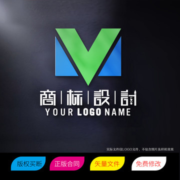 MV字母标志LOGO