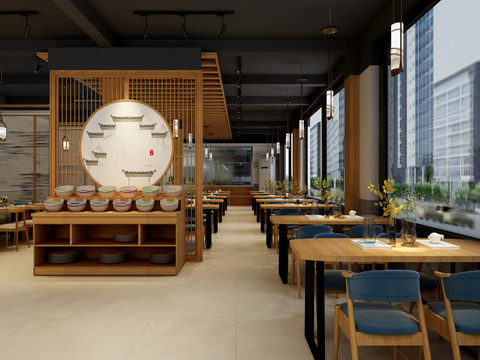 新中式餐館效果圖