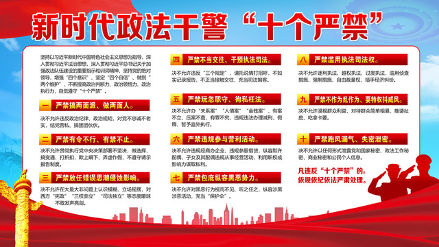 新時(shí)代政法干警十個(gè)嚴(yán)禁