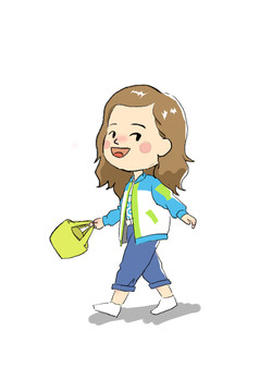Q版可愛(ài)人物走路姿勢(shì)服裝搭配