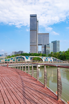 南沙CBD地标建筑与绿带广场