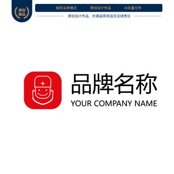 医生听诊健康logo