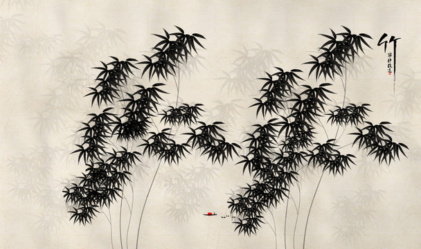 墨竹背景墻