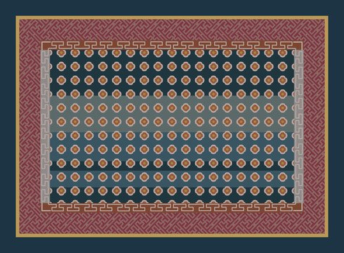 高端大气新中式地毯图案