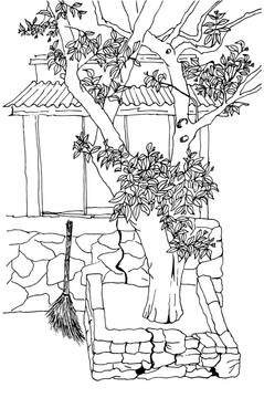 手繪鄉(xiāng)村風景之番石榴樹
