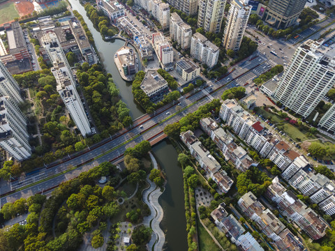 航拍户外城市风景