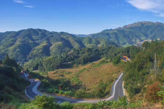 南靖田螺坑旅游公路俯拍