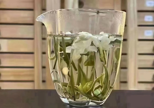 一杯茉莉花茶水