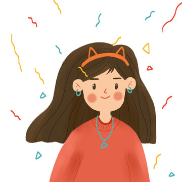 時(shí)尚簡約女孩頭像