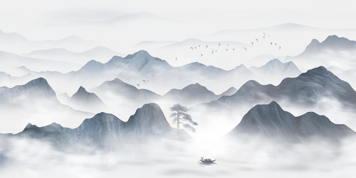 抽象意境山水畫