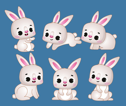卡通兔子动物图案印花形象兔年