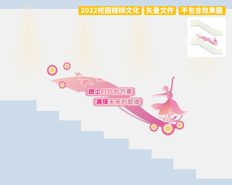 舞蹈樓梯文化墻