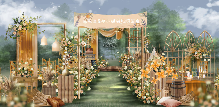 美式戶外婚禮主舞臺