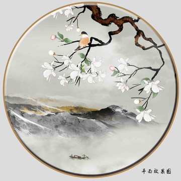 山水花鳥無框畫