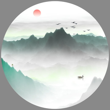 簡約水墨畫