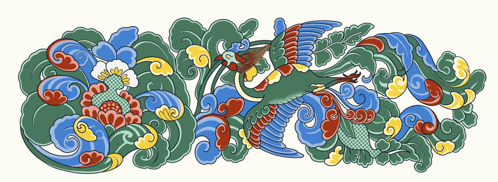 敦煌鳳凰牡丹
