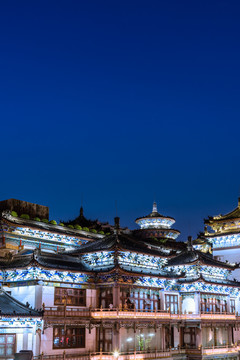 中国陕西西安城墙夜景