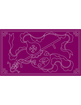 中式傳統(tǒng)紋樣葫蘆拐杖圖
