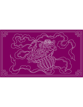 中式傳統(tǒng)紋樣花籃圖