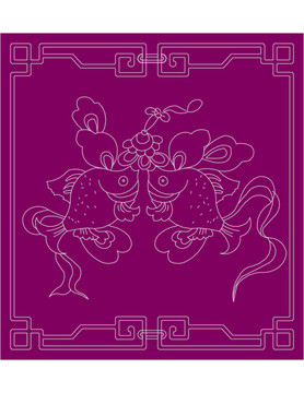 中式傳統(tǒng)紋樣雙魚(yú)