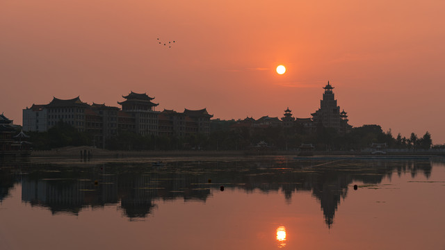 厦门龙舟池日出景观