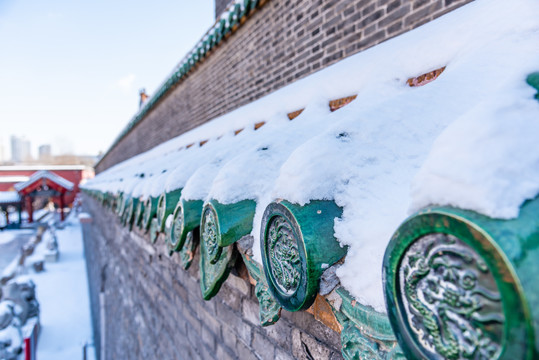 冬天雪后中国沈阳故宫