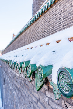 冬天雪后中国沈阳故宫