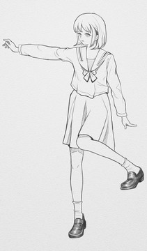 女學(xué)生線稿