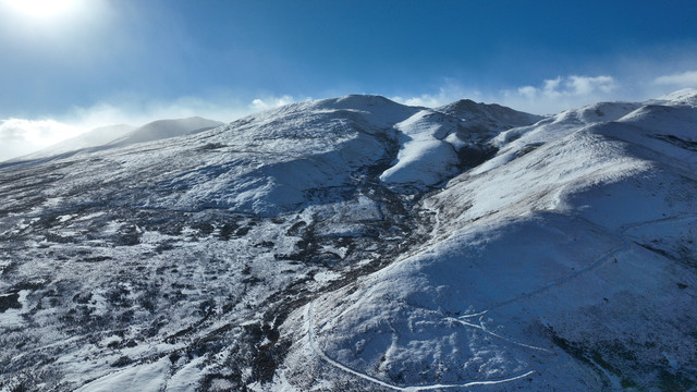 川藏高原四川理塘冬季雪山