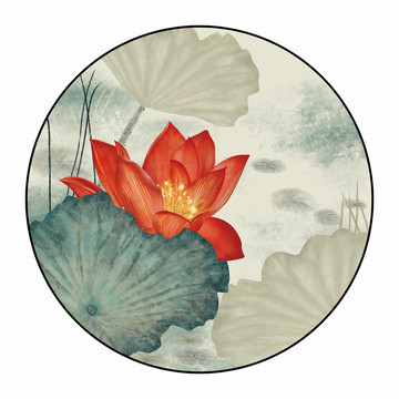 荷花裝飾畫