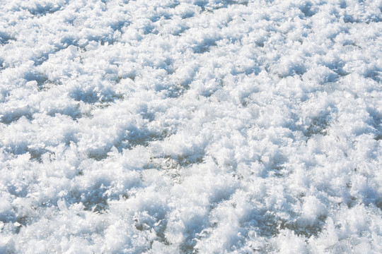 冰面雪霜寒冷冰晶