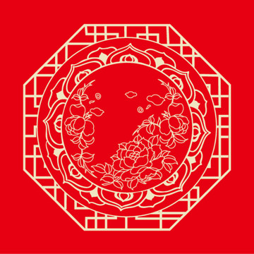 牡丹花紋