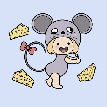 小老鼠頭套娃娃