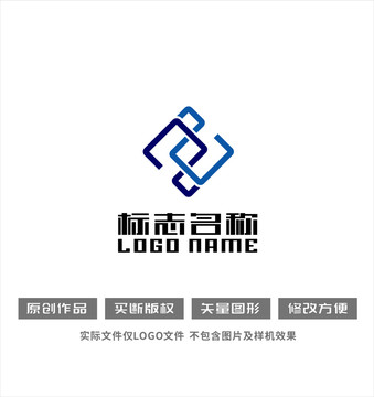 ZZ字母标志合作logo