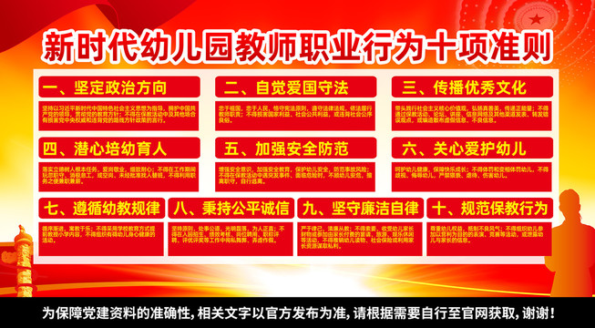 幼兒園教師職業(yè)行為十項準(zhǔn)則