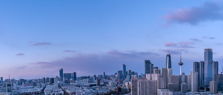 夕阳下中国辽宁沈阳城市风景