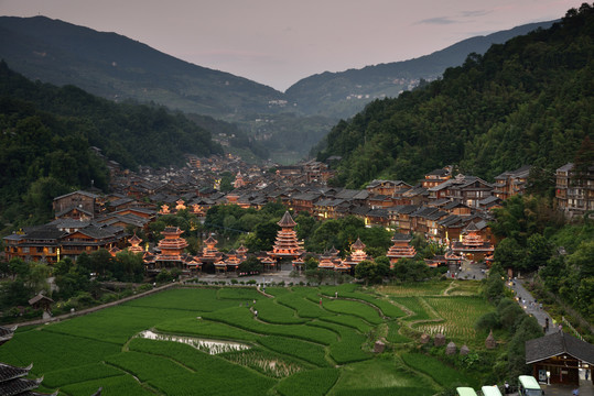 肇兴侗寨风光夜景