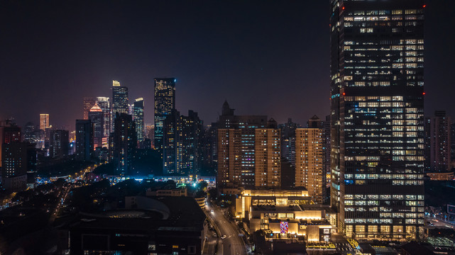 静安区夜景航拍