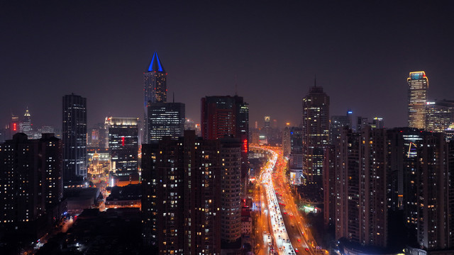 浦西延安高架夜景