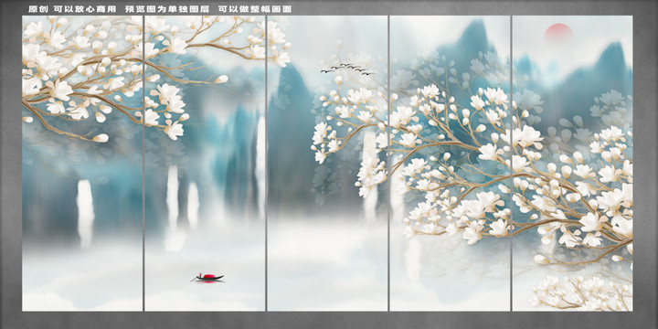 原創(chuàng)中式壁畫